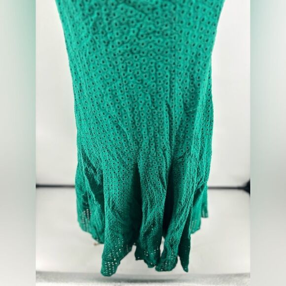 Maeve by Anthropology long green eyelet strapless dress size 8 - Picture 9 of 12